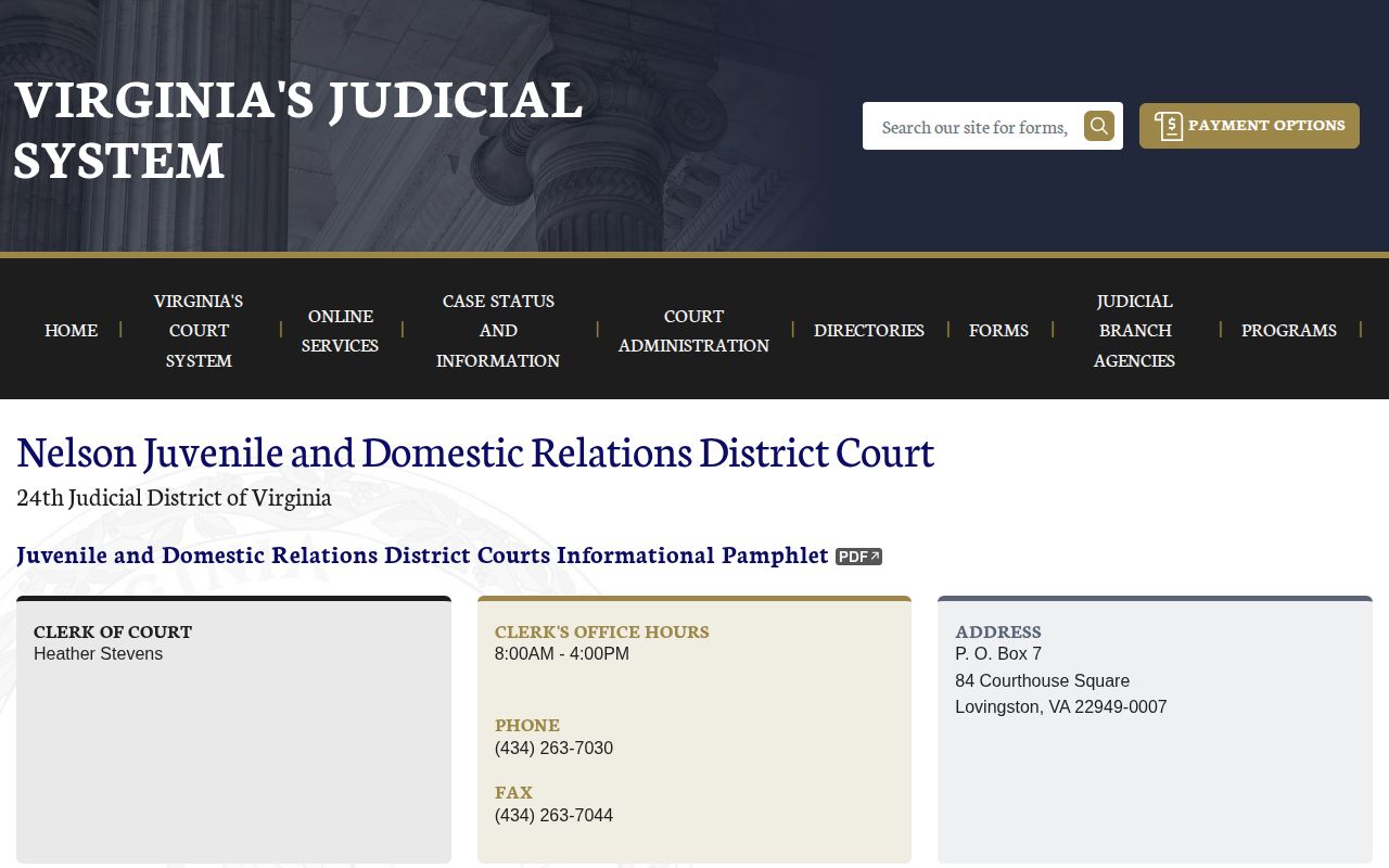 Nelson County court source used to verify a 72-hour release record boundary