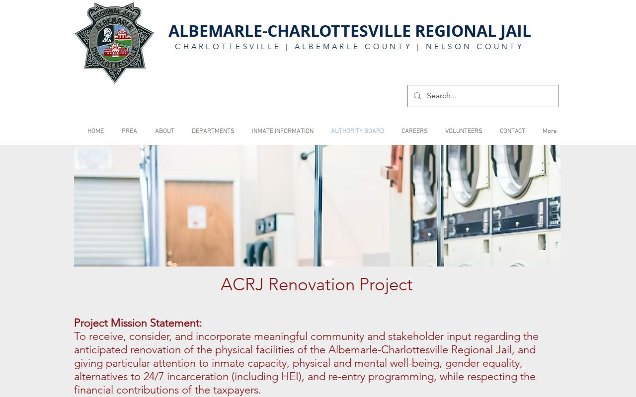 ACRJ regional jail history and Nelson County renovation engagement