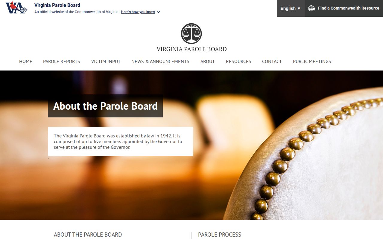 Virginia Parole Board role in Nelson County parole decisions