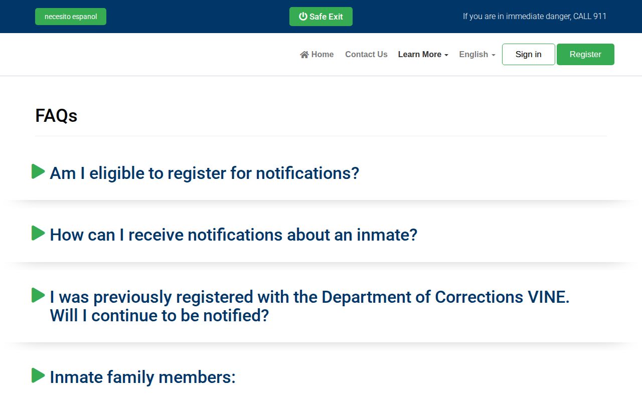 Nelson County VADOC NAAVI release notification scope information